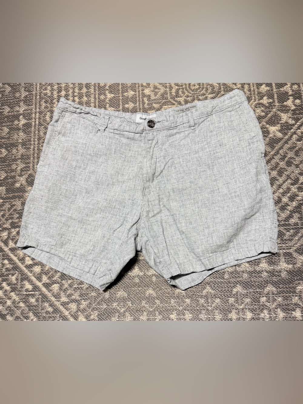 Goodfellow & Co Men's Light Gray Flat-Front Linen-Blend Shorts